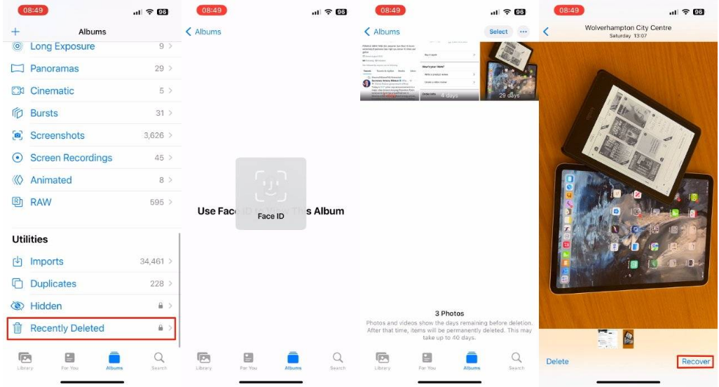 从化苹果14维修分享 iPhone14 上恢复已删除的照片 